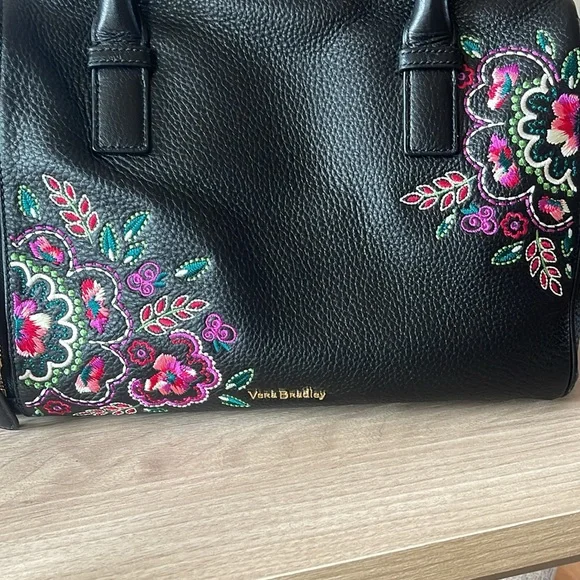 Vera Bradley Marlo Kiev Needlecraft Leather Satchel - Picture 2 of 13